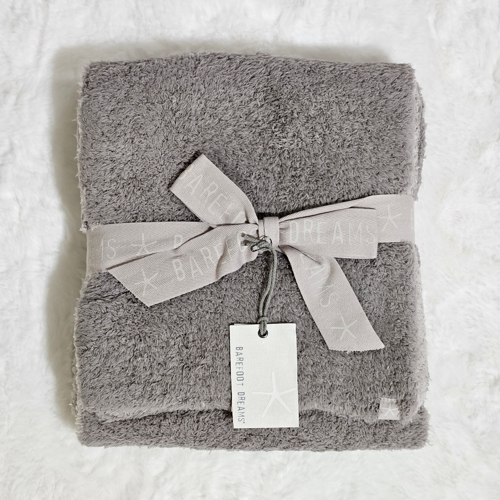 Barefoot Dreams CozyChic Silver Pewter Two Tone Scarf Cottagecore Christmas